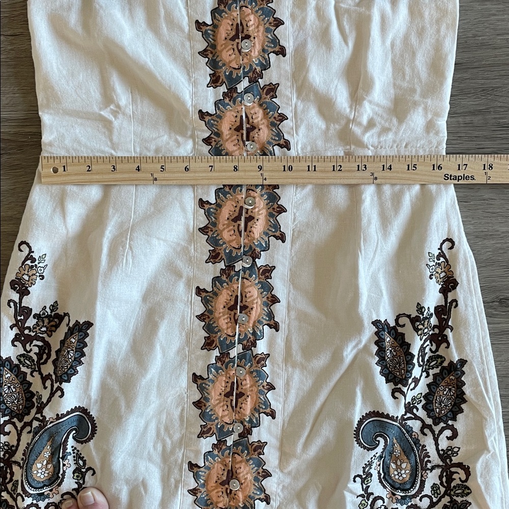 Cleobella Dress Jolene Veneto Paisley Ivory Ankle Indie Cotton Midi Dress L - Picture 6 of 10